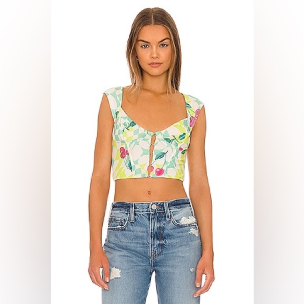 NWOT! AFRM Bradlee Corset Top in Mint Cherry‎